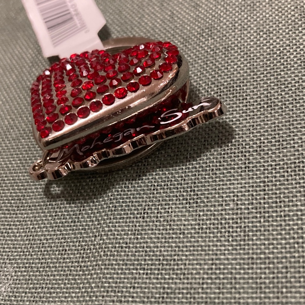 Red Heart with Rhinestones Charm/Keyholder - Picture 2 of 4